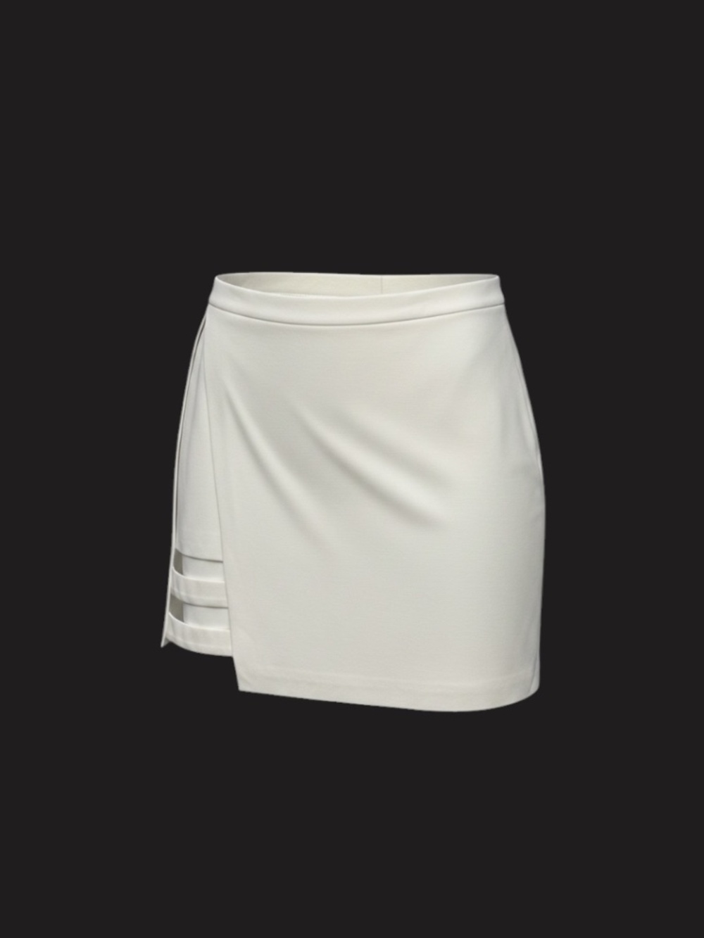 Bebe White Mini-Skirt with cut-outs